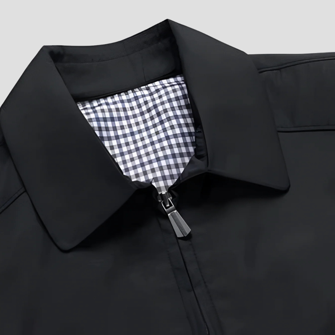 Veste imperméable homme zippée, doublure à carreaux