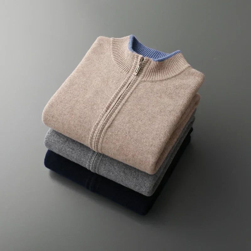 Veste zippée homme, kaki, gris ou bleu marine, du S au 2XL