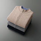 Veste zippée homme, kaki, gris ou bleu marine, du S au 2XL