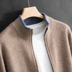 Veste zippée homme, kaki, gris ou bleu marine, du S au 2XL, kaki