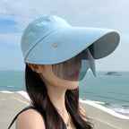 Visière de soleil femme ajustable, six coloris, bleu clair