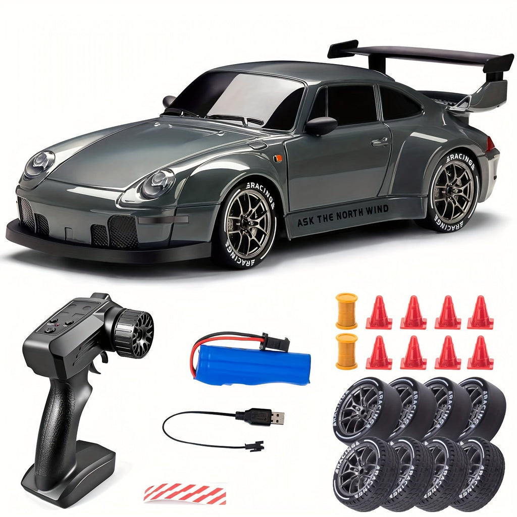 Voiture télécommandée de drift 4x4 à lumières LED, rechargeable