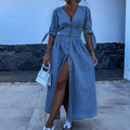 Robe en jean femme bleue, du S au 3XL, bleu
