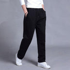 Pantalon de jogging homme fuselé, poches zippées, cordon, noir