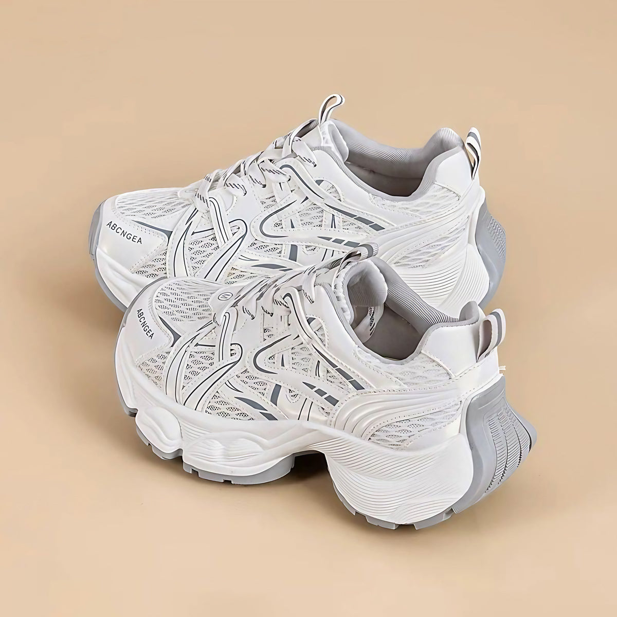 Chaussures de sport femme légères, talon amorti, du 35 au 40, blanc