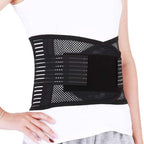 Ceinture lombaire orthopédique en maille respirante, réglable, noir