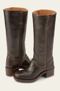 Bottes montantes femme à talon, cinq coloris, du 35 au 46, marron foncé