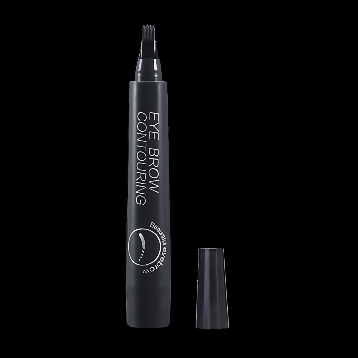 Stylo sourcils liquide à pointe fourchue, cinq teintes, noir