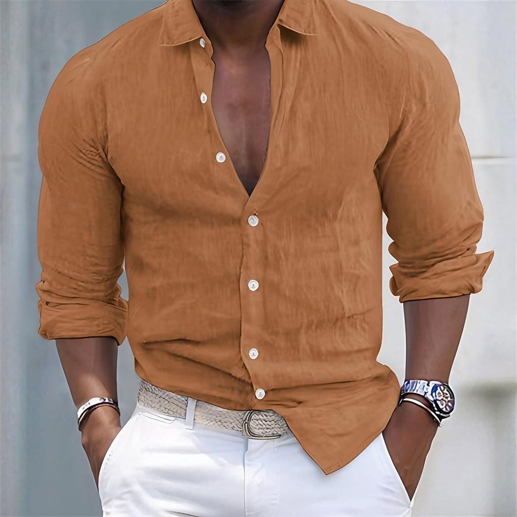 Chemise homme d'été, coupe décontractée, six coloris, kaki