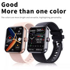 Montre connectée à écran tactile couleur, noire ou rose